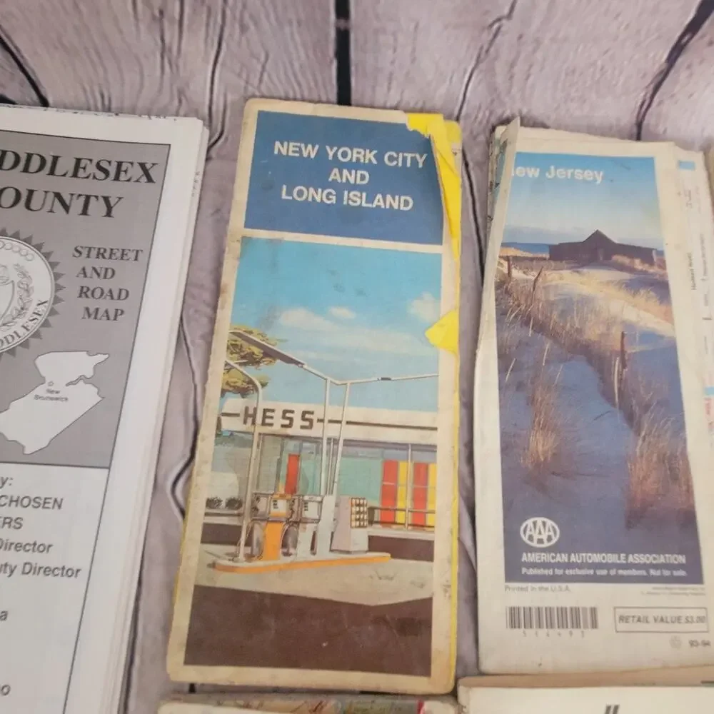 Vintage Maps of New Jersey, New York(Hess), and Pennsylvania (Shell) 9 maps